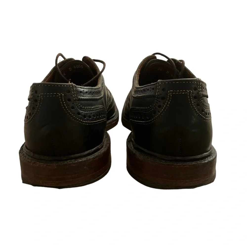 ALLEN‎ EDMONDS McTavish Size 9.5 Black Leather Oxford Lace Up Wingtip Shoes